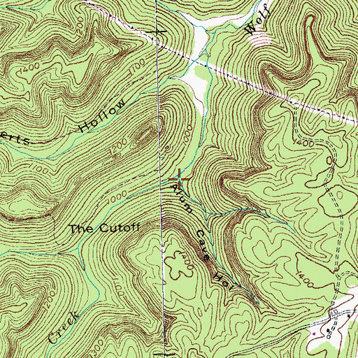 Topographic Map of Alum Cave Hollow, KY