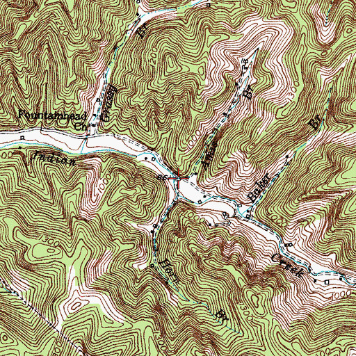 Topographic Map of Amis Branch, KY