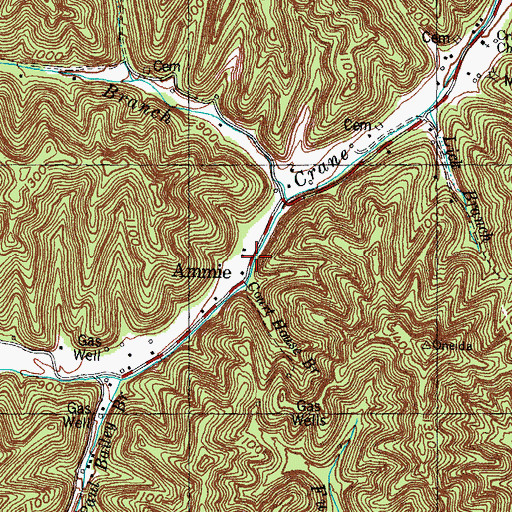 Topographic Map of Ammie, KY