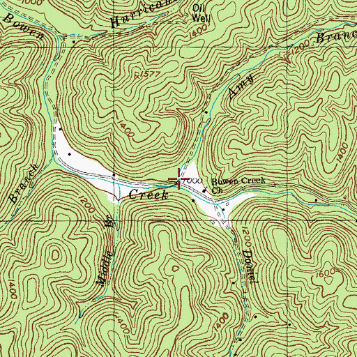 Topographic Map of Amy Branch, KY