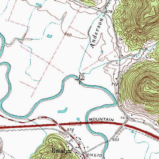 Topographic Map of Anderson Branch, KY
