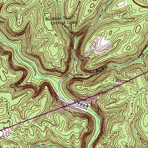 Topographic Map of Angel Hollow, KY