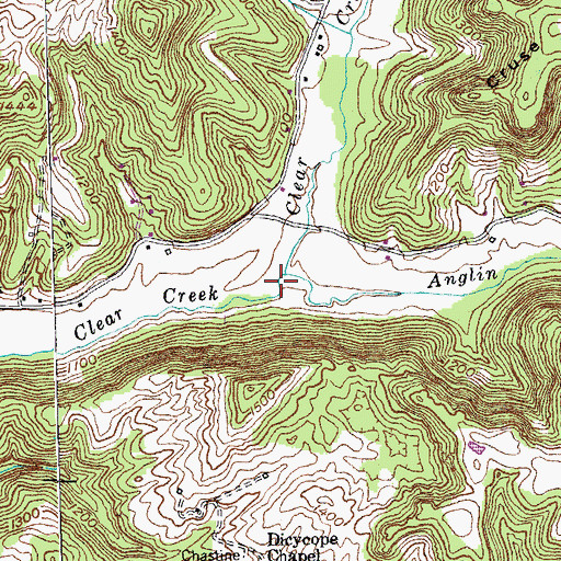 Topographic Map of Anglin Fork, KY