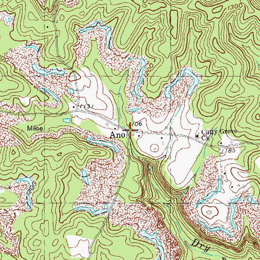 Topographic Map of Ano, KY