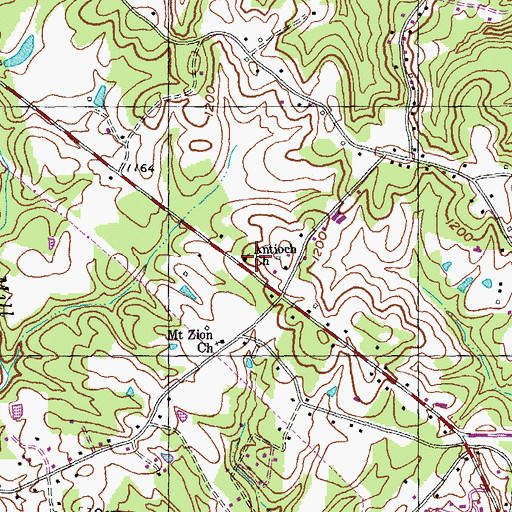Topographic Map of Antioch Church, KY