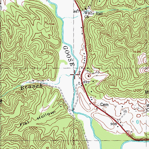 Topographic Map of Antony Branch, KY