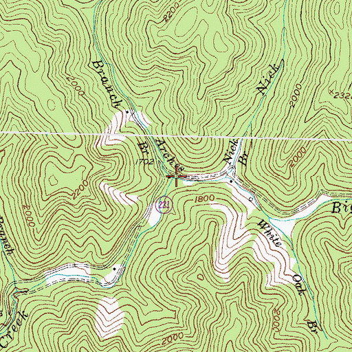 Topographic Map of Arches Branch, KY