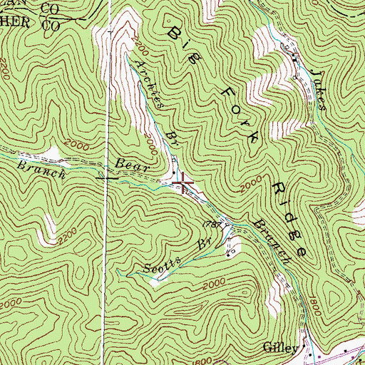Topographic Map of Archies Branch, KY