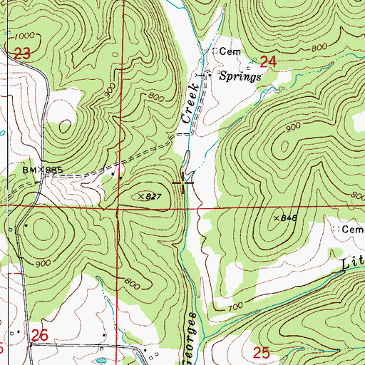 Topographic Map of Lean Mine Hollow, AR