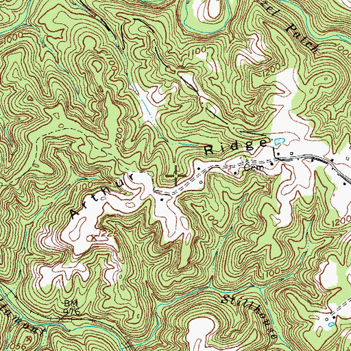 Topographic Map of Arthur Ridge, KY