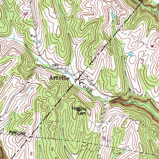 Topographic Map of Artville, KY