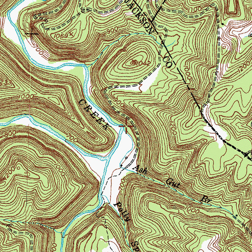 Topographic Map of Ash Gut Branch, KY