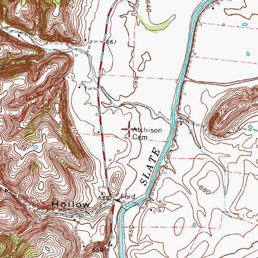 Topographic Map of Atchison Cemetery, KY