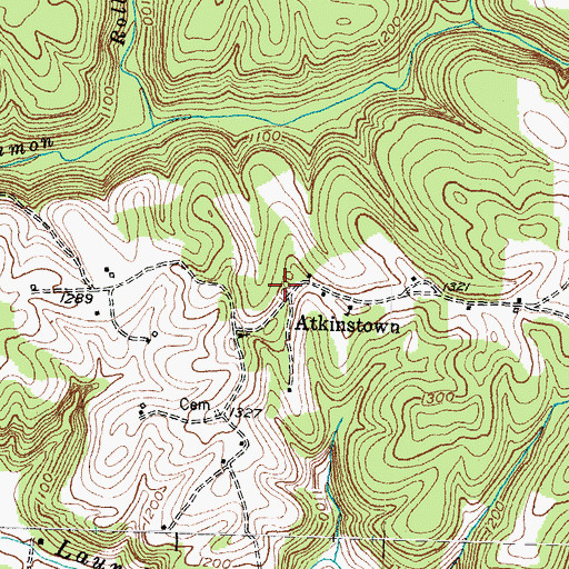 Topographic Map of Atkinstown, KY