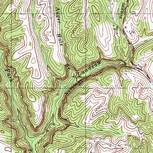 Topographic Map of Auger Hole Branch, KY