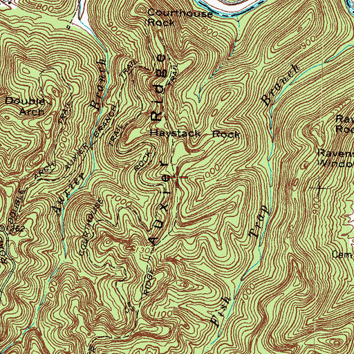 Topographic Map of Auxier Ridge, KY