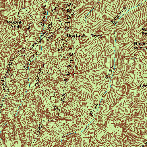 Topographic Map of Auxier Ridge Trail, KY