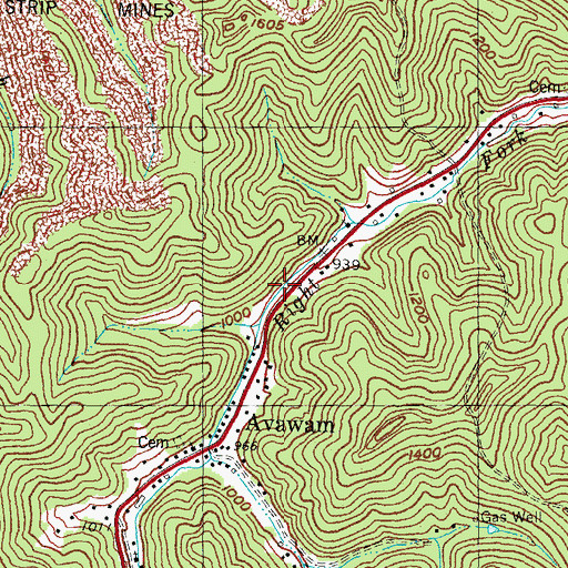 Topographic Map of Avawam School, KY