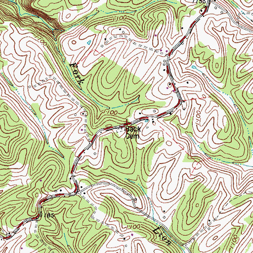 Topographic Map of Back Cemetery, KY
