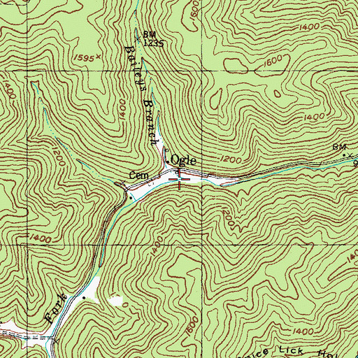 Topographic Map of Baileys Branch, KY