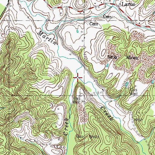 Topographic Map of Baker Creek, KY