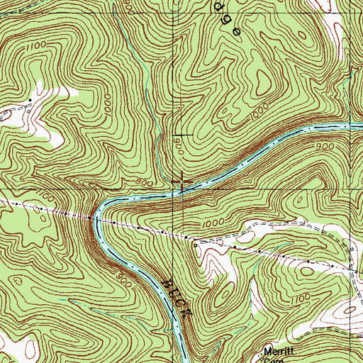 Topographic Map of Baker Hollow, KY