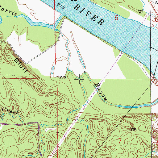 Topographic Map of Ledbetter Creek, AR