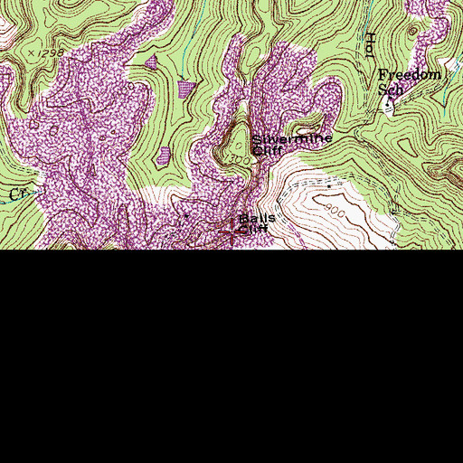 Topographic Map of Balls Cliff, KY