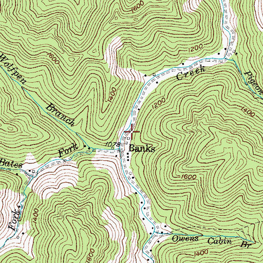 Topographic Map of Banks, KY