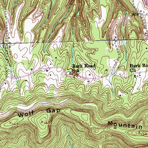 Topographic Map of Bark Road School, KY