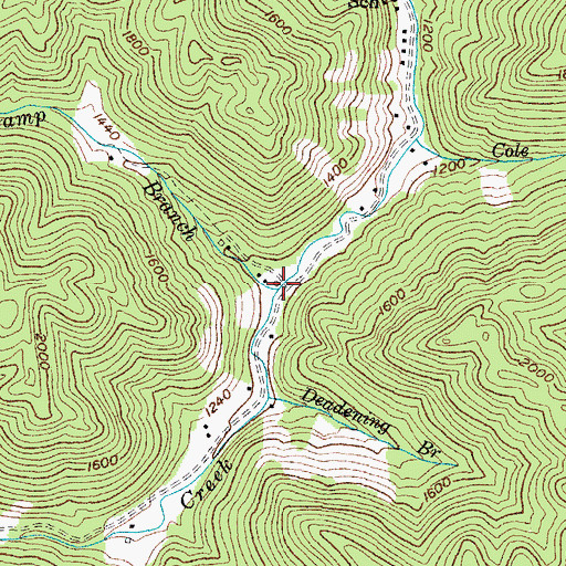 Topographic Map of Barkcamp Branch, KY