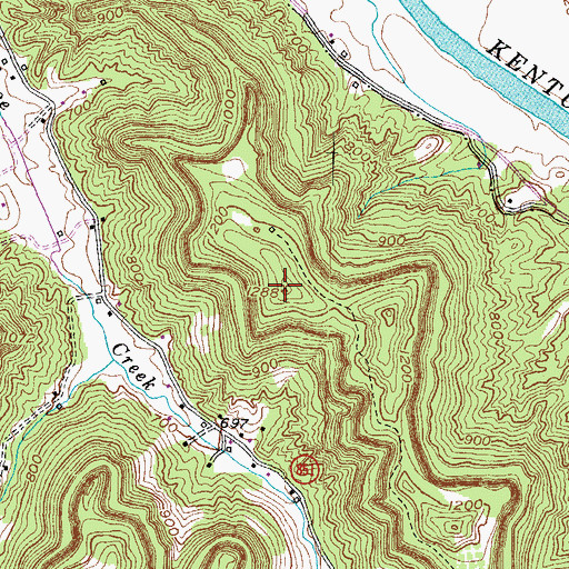 Topographic Map of Barnes Mountain, KY