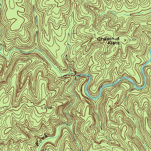 Topographic Map of Barren Fork, KY