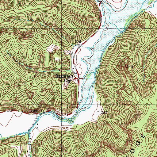 Topographic Map of Bashford Cemetery, KY