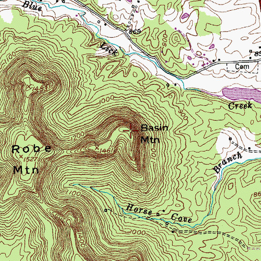 Topographic Map of Basin Mountain, KY