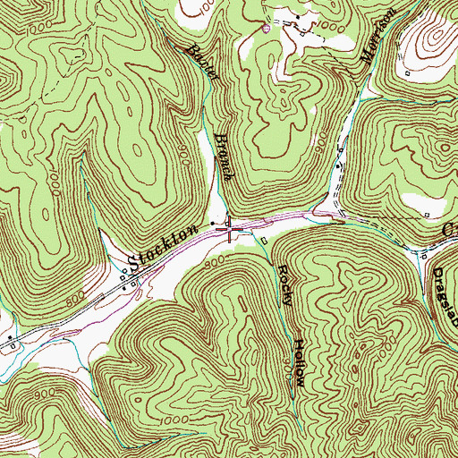 Topographic Map of Baxter Branch, KY
