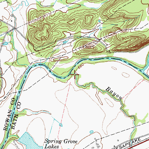 Topographic Map of Bayou Creek, KY