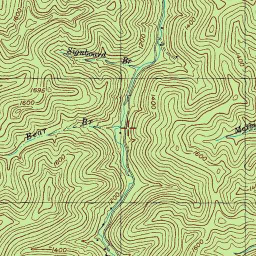 Topographic Map of Bear Branch, KY