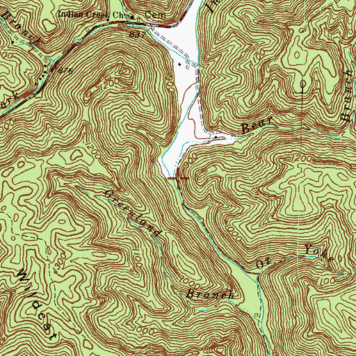 Topographic Map of Bear Branch, KY