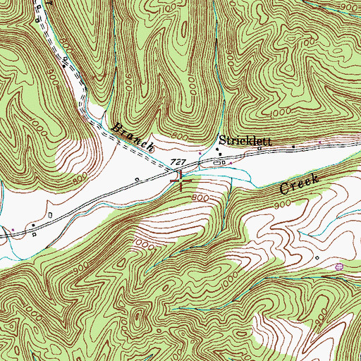 Topographic Map of Bear Branch, KY