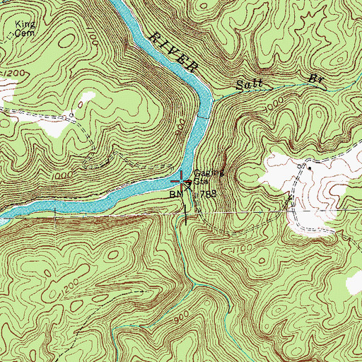 Topographic Map of Bear Creek, KY