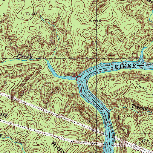 Topographic Map of Bear Creek, KY