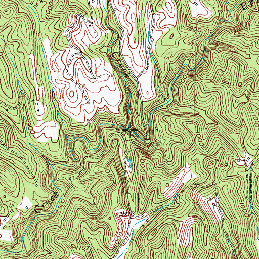Topographic Map of Bear Pen Creek, KY