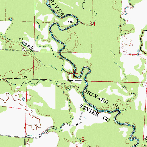 Topographic Map of Lee Creek, AR