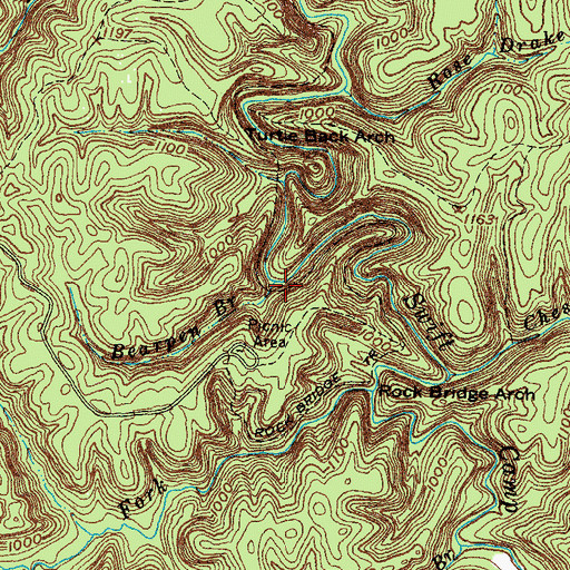 Topographic Map of Bearpen Branch, KY