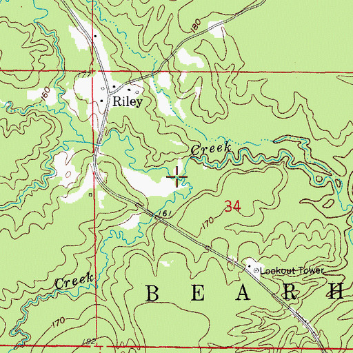 Topographic Map of Lee Creek, AR