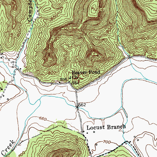 Topographic Map of Beaver Pond Church, KY