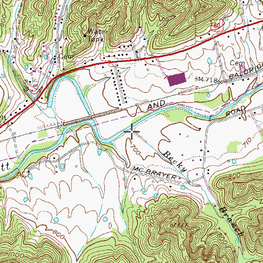Topographic Map of Becky Branch, KY