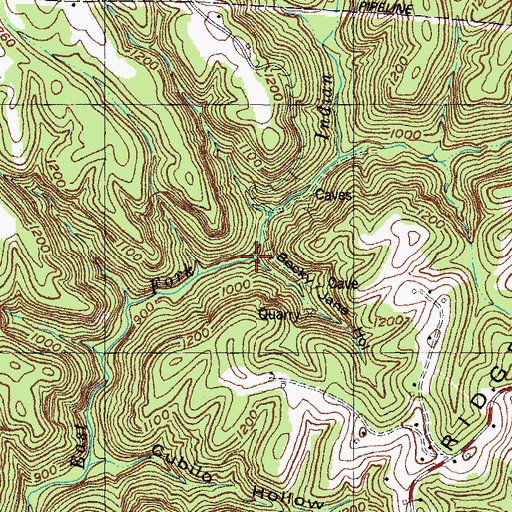 Topographic Map of Becky Jane Hollow, KY