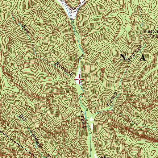 Topographic Map of Bee Branch, KY